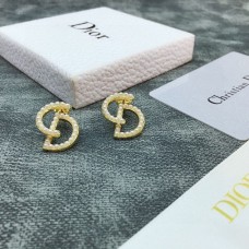 Limited Edition Christian Dior Your Dior CD Logo White Pearl Yellow Gold Plated Stud Earrings Price