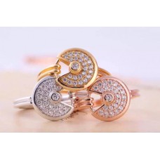 Amulette de Cartier Diamond Ring in Yellow Gold White Gold and Pink Gold