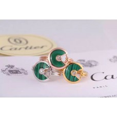 Amulette de Cartier Malachite Ring With Diamond in Yellow Gold White Gold and Pink Gold