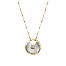 Amulette De Cartier Necklace Yellow Gold Diamond White Mother-Of-Pearl