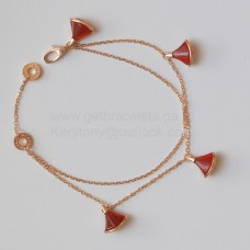 BVLGARI Divas Dream Rose Gold Bracelet with Carnelian
