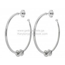 Bvlgari B.zero1 Hoop Earrings White Gold with Pave Diamond Knockoff
