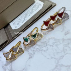 Bvlgari Divas Dream Ring With Stone and Pave Diamonds Rose Gold