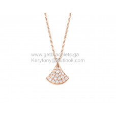Bvlgari Divas Dream Small Necklace with Pave Diamonds Rose Gold
