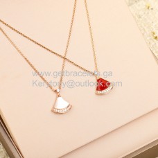 Bvlgari Divas Dream Small Necklace with Pave Diamonds Rose Gold