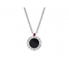 Bvlgari Save the Children 10th Anniversary Necklace in Sterling Silver with Onyx Insert and a Ruby Price