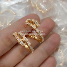 Bvlgari Serpenti Viper Earrings Rose Gold With Diamonds