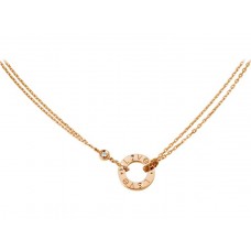 Cartier Love Necklace 2 Diamonds Pink Gold