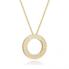 Cartier Love Necklace Set In Yellow Gold With Diamonds