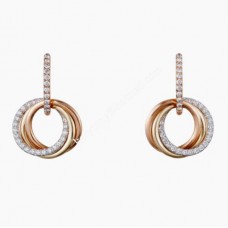 Cartier Trinity Earrings White Gold/Yellow Gold/Rose Gold with Diamonds