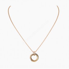 Morden Cartier Trinity Necklace White Gold/Yellow Gold/Rose Gold with Diamonds
