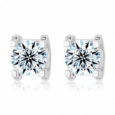 Cartier C DE Earrings in 18K White Gold With 1 Brilliant-Cut Diamond
