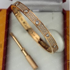 Cartier Love Bracelet Diamond-Paved Pink Gold Diamonds
