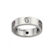 Cartier Love Ringv White Gold Sapphires Garnets Amethyst