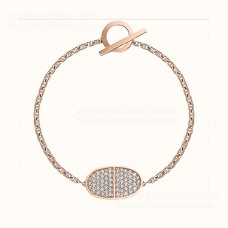 Hermes Chaine DAncre Verso Chain Bracelet With Diamonds Champagne Classic