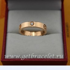 Cartier Love Pink Gold Ring With 3 Diamonds
