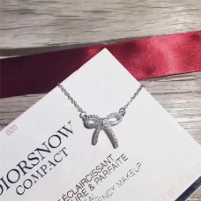 Tiffany Bow Bowknot Pendant Studded Crystals Necklace Sale