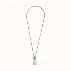 Hermes Cadenas Kelly Pendant in Sliver