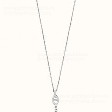 Hermes Chaine DAncre Necklace With Diamonds Rose Gold/Silver