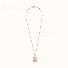 Hermes Constance Amulette Necklace With Diamonds Silver/Yellow Gold/Rose Gold