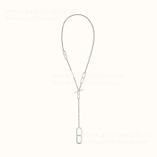 Hermes Ever Chaine DAncre Long Necklace Rose Gold/Silver
