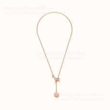 Hermes Ex-Libris Pendant Rose Gold With 1 Diamonds