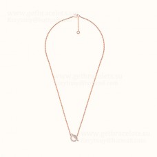 Hermes Finesse Necklace With Diamonds Rose Gold/Silver