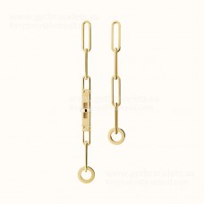 Hermes Kelly Chaine Asymmetric Earrings Rose Gold/White Gold