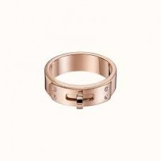 Hermes Kelly Ring Rose Gold With 4 Diamonds Style
