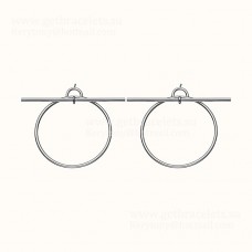 Hermes Loop Graphic Earrings White Gold