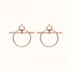 Hermes Loop Graphic Earrings Rose Gold
