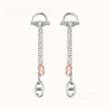 Hermes Farandole Earrings in Silver and Rose Gold