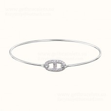 Hermes Women Ronde Bracelet With Diamonds Silver/Rose Gold/Yellow Gold Classic