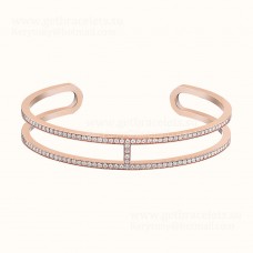 Hermes Ever Chaine Dancre Bracelet With Pave Diamonds White Gold/Pink Gold Style