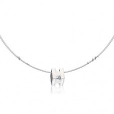 Hermes Cage dH Necklace White in Lacquer With Gold