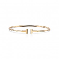 Tiffany Co. Double T Ringent Wire Bracelet Siver/Yellow Gold/ Rose Gold