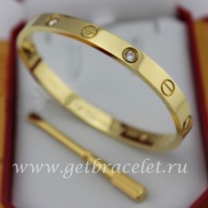 Cartier Men and Women Yellow Gold Love Bracelet 4 Diamonds 