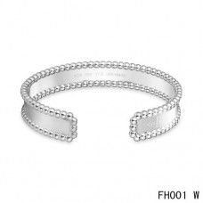 Van Cleef And Arpels Open Bracelet In White Gold
