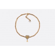 Dior LAmour Avenir Heart Motif Charming Star Pendant Female Brass Diamonds Choker