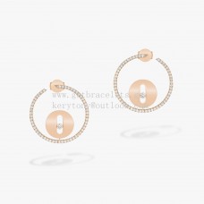 Messika Creoles Lucky Move with Diamonds Earrings Rose Gold and White Gold