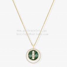 Messika Lucky Move MM Necklace Malachite Yellow Gold