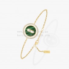 Messika Lucky Move Malachite Bracelet With Diamonds Yellow Gold