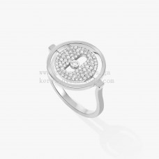 Messika Lucky Move Pavee Diamonds Ring White Gold and Rose Gold