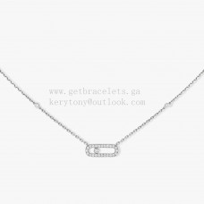 Messika Move Uno Pave Diamonds Necklace White Gold and Rose Gold
