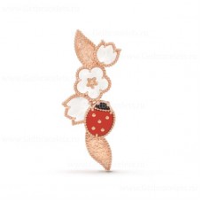 Van Cleef Arpels Lucky Clip Rose Gold Carnelian Mother-of-pearl Onyx