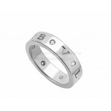 BVLGARI BVLGARI Band Ring in White Gold with 7 Diamonds