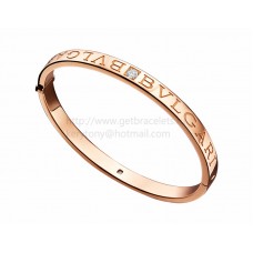 BVLGARI BVLGARI Bangle Bracelet in Pink Gold with Diamonds