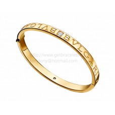 BVLGARI BVLGARI Bangle Bracelet in Yellow Gold with Diamonds