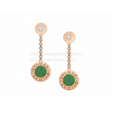 BVLGARI BVLGARI Earrings Pink Gold with Jadeite Jade and Diamonds