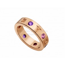 BVLGARI BVLGARI Ring in Rose Gold with Amethysts and Pink Tourmalines